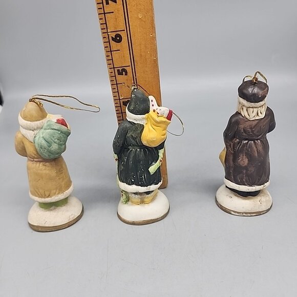 Vintage Ceramic Santa Claus 4” figurines “Around the World” Lot Of 3 Collectible - Picture 3 of 3